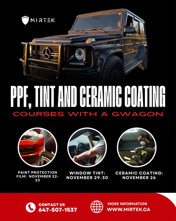 mirtek paint protection film course ppf course ontario luxury car ppf training best ppf training in ontario paint protection film course ontario